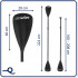 Vasla 2 in 1 pentru placa gonflabila SUP si kayak, lungime reglabila, aluminiu, 222 cm, negru [20]
