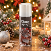 Spray decorativ cu sclipici 125 ml, pentru decoratiuni de Craciun, efect stralucitor cu particule glitter, formula cu uscare rapida, aplicare uniforma