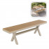 Banca gradina din aluminiu cu sezut aspect lemn, 150x36x47 cm, bej [4]