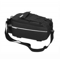 Geanta portbagaj bicicleta, 1 compartiment si 2 buzunare laterale, 38x14x16cm, negru cu elemente reflectorizante gri Geanta portbagaj bicicleta, 1 compartiment si 2 buzunare laterale, 38x14x16cm, negru cu elemente reflectorizante gri