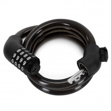 Antifurt bicicleta cu cablu metalic si blocare prin cifru, suport montare pe cadru, 95 cm, negru Antifurt bicicleta cu cablu metalic si blocare prin cifru, suport montare pe cadru, 95 cm, negru