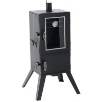 Afumatoare pentru gradina cu termometru si 3 gratare, 60x55x103 cm, negru Afumatoare pentru gradina cu termometru si 3 gratare, 60x55x103 cm, negru