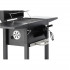 Gratar carbuni cu capac, manevrabil pe roti, termometru integrat, grill fonta, 109x46x107 cm, negru [3]