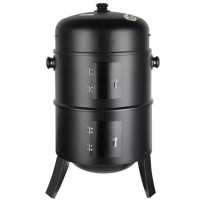 Gratar metalic pe carbuni, inchis pe 3 nivele, cu capac si termometru, 80x44x38cm