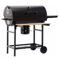 Gratar dreptunghiular pe carbuni, cu 2 suporti laterali si termometru capac, 101x70x94cm