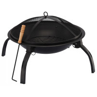 Semineu de exterior pentru terasa sau gradina, otel, 56x56x40cm