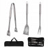 Set 3 ustensile pentru gratar din otel inoxidabil, spatula, furculita si cleste, cu husa [4]