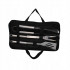 Set 3 ustensile pentru gratar din otel inoxidabil, spatula, furculita si cleste, cu husa [5]