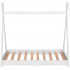 Pat din lemn pentru copii, model TeePee, somiera inclusa, 61x146x130 cm, alb [8]