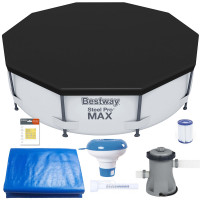 Piscina cadru metalic Bestway Steel Pro MAX, 305x76 cm, cu toate accesoriile
