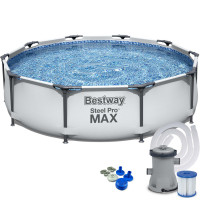 Piscina cadru metalic Bestway, 366x76 cm, 6.500 litri, cu pompa de filtrare