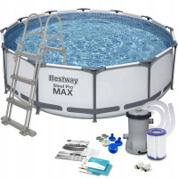 Piscina cadru metalic Bestway, 366x100cm, 9.150 litri, cu pompa de filtrare si scara