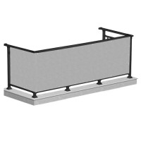 Paravan de balcon impermeabil poliester, 90x300cm, gri Paravan de balcon impermeabil poliester, 90x300cm, gri