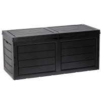 Cutie depozitare gradina 320 l, pentru perne si accesorii, 119x52x53 cm, negru