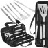 Set ustensile gratar 5 piese, inox, cu husa transport, 37x14x5 cm, argintiu [2]