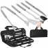 Set ustensile gratar 5 piese, inox, cu husa transport, 37x14x5 cm, argintiu [14]