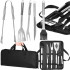 Set ustensile gratar 5 piese, inox, cu husa transport, 37x14x5 cm, argintiu [9]