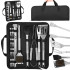 Set accesorii pentru gratar din inox, 20 de piese inclusiv perie, husa transport [2]