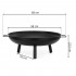 Semineu de exterior tip bol, focar cu manere laterale, din otel, 58x23 cm, negru [14]