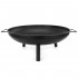 Semineu de exterior tip bol, focar cu manere laterale, din otel, 58x23 cm, negru [7]