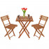 Set mobilier balcon sau terasa din lemn de fag, pliabil, masa 52x51x65 cm si 2 scaune, maro [3]