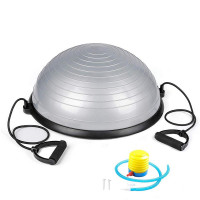 Minge fitness pentru echilibru, cu extensoare si pompa inclusa, 200kg, 57x25cm, gri