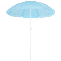 Umbrela de plaja pliabila cu inclinare reglabila, UPF 50+, cu husa transport, 160 cm, albastru