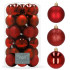 Set globuri de Craciun, 30 bucati, 3 modele, 6cm, rosu [3]