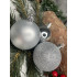 Set globuri de Craciun, 30 bucati, 3 modele, 6cm, argintiu [13]