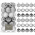 Set globuri de Craciun, 30 bucati, 3 modele, 6cm, argintiu [5]