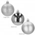 Set globuri de Craciun, 30 bucati, 3 modele, 6cm, argintiu [8]