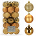 Set globuri de Craciun, 30 bucati, 3 modele, 6cm, auriu [3]