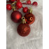 Set globuri de Craciun, 30 bucati, 3 modele, 3cm, rosu [14]