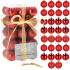 Set globuri de Craciun, 30 bucati, 3 modele, 3cm, rosu [9]