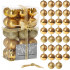 Set globuri de Craciun, 30 bucati, 3 modele, 3cm, auriu [8]