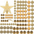 Set globuri si decoratiuni de Craciun, 100 piese, diverse dimensiuni cu stea, auriu [9]