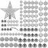 Set globuri si decoratiuni de Craciun, 100 piese, diverse dimensiuni cu stea, argintiu [10]