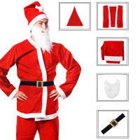 Set Costum de Mos Craciun pentru adulti, 5 piese, marime universala Set Costum de Mos Craciun pentru adulti, 5 piese, marime universala