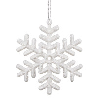 Decoratiune brad fulg de zapada, set 3 bucati, 8cm, alb