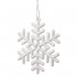 Decoratiune brad fulg de zapada, set 3 bucati, 8cm, alb [4]
