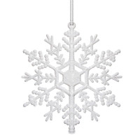 Decoratiune brad fulg de zapada, set 3 bucati, 12cm, alb