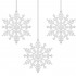 Decoratiune brad fulg de zapada, set 3 bucati, 12cm, alb [7]