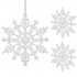 Decoratiune brad fulg de zapada, set 3 bucati, 12cm, alb [8]