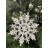 Decoratiune brad fulg de zapada, 13cm, alb cu sclipici [13]