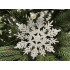 Decoratiune brad fulg de zapada, 13cm, alb cu sclipici [14]