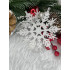 Decoratiune brad fulg de zapada, 13cm, alb cu sclipici [11]