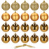 Set globuri de Craciun, 20 bucati, 3 modele, 4cm, auriu [2]