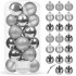 Set globuri de Craciun, 20 bucati, 3 modele, 4cm, argintiu [7]