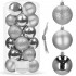 Set globuri de Craciun, 20 bucati, 3 modele, 4cm, argintiu [8]