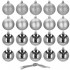 Set globuri de Craciun, 20 bucati, 3 modele, 4cm, argintiu [9]